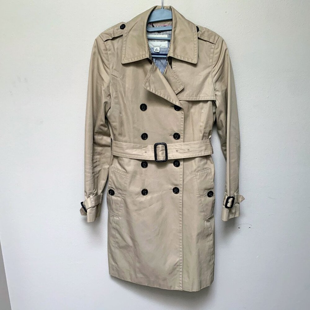 Banana Republic Classic Belted Cotton Trench Coat Size XS